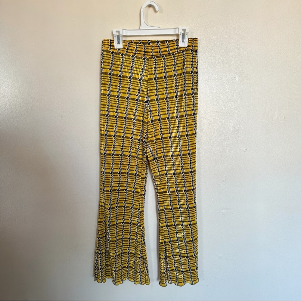 Zara Yellow and Black Wide Leg Pants